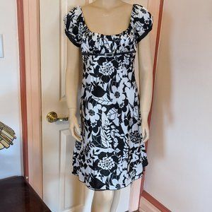 Black & white floral cocktail dress